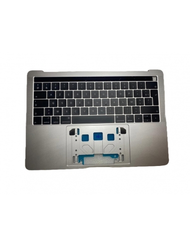 Coque supérieure avec clavier Français Azerty (Argent) pour MacBook Pro 13" Touch Bar (A1989) 2018-2019
