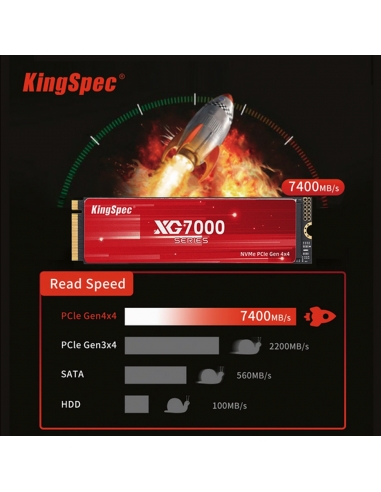 SSD M.2 NVME 2280 PCle Gen 4×4, NVMe 1.4 KingSpec 512Go XG7000-512 (2280) - 6