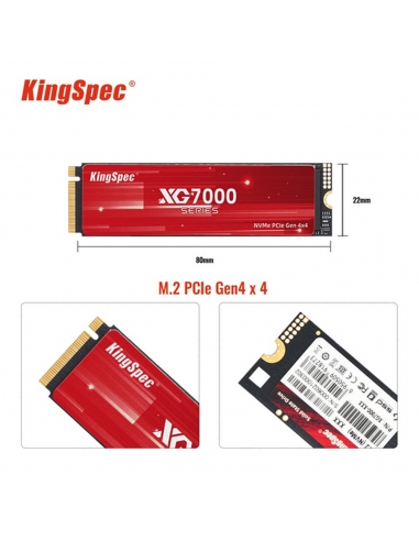 SSD M.2 NVME 2280 PCle Gen 4×4, NVMe 1.4 KingSpec 512Go XG7000-512 (2280) - 3