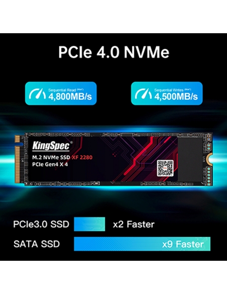 SSD M.2 NVME 2280 PCle Gen 4×4, NVMe 1.4 KingSpec 256Go XF-256GB (2280) - 6