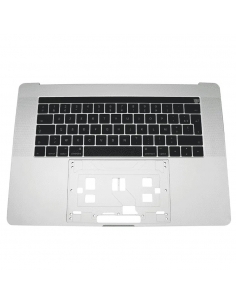 Coque supérieure avec clavier Français Azerty (Argent) pour MacBook Pro 15" (A1707) 2016 - 2017
