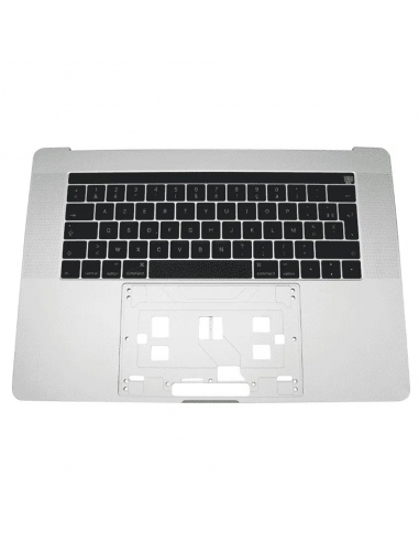 Coque supérieure avec clavier Français Azerty (Argent) pour MacBook Pro 15" (A1707) 2016 - 2017
