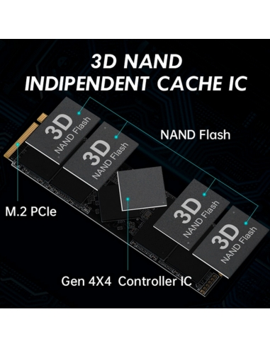 SSD M.2 NVME 2280 PCle Gen 4×4, NVMe 1.4 KingSpec 4Tb XG7000-4TB PRO(2280) Compatible avec PS5/PC - 6