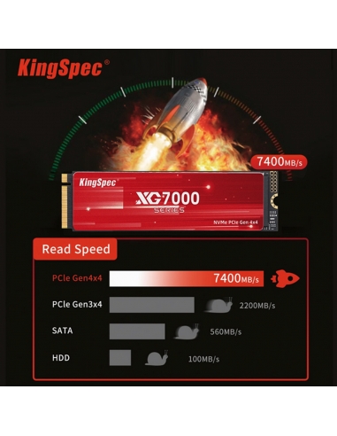 SSD M.2 NVME 2280 PCle Gen 4×4, NVMe 1.4 KingSpec 1Tb XG7000-1TB (2280) - 2