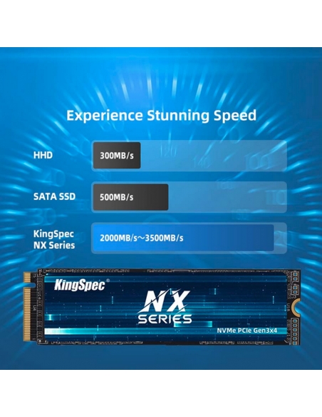 SSD M.2 NVME 2280 PCle Gen 3×4, NVMe 1.3 KingSpec 2To NX-2TB (2280) - 3