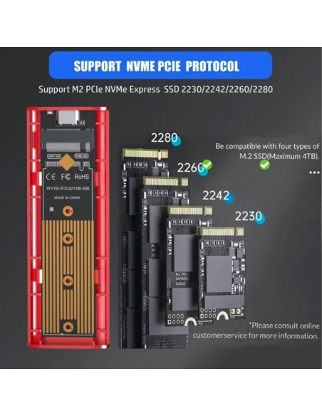 External Enclosure for M.2 NVME + NGFF SSD - 4