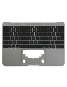 Coque supérieure avec clavier Français Azerty (Gris sidéral) pour MacBook 12" Retina (A1534) Début 2016 - 2017