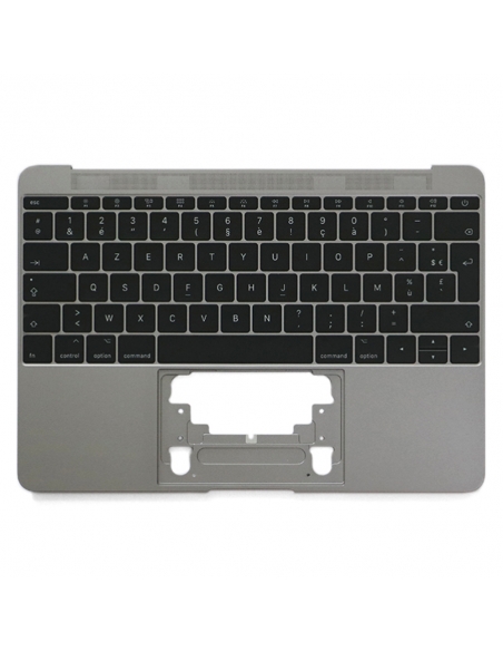 Øvre kabinet (top case) Fransk til MacBook 12" Retina (A1534, Tidlig 2016-2017), Stjernegrå