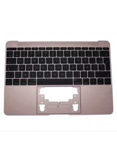 Coque supérieure avec clavier FR Azerty (Or Rose) pour MacBook 12" (A1534) Début 2016 - 2017