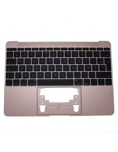 Coque supérieure avec clavier FR Azerty (Or Rose) pour MacBook 12" (A1534) Début 2016 - 2017