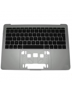 Coque supérieure avec clavier Français Azerty (Argent) pour MacBook Pro 13" (A1708) 2016 - 2017