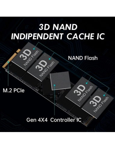 SSD M.2 NVME 2280 PCIe Gen 4×4, NVMe 1.4 KingSpec 2Tb XG7000-2TB PRO(2280) Compatible con PS5/PC - 3