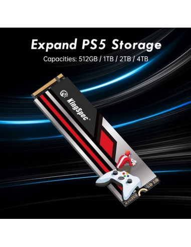 SSD M.2 NVME 2280 PCle Gen 4×4, NVMe 1.4 KingSpec 2Tb XG7000-2TB PRO(2280) Compatible avec PS5/PC - 2