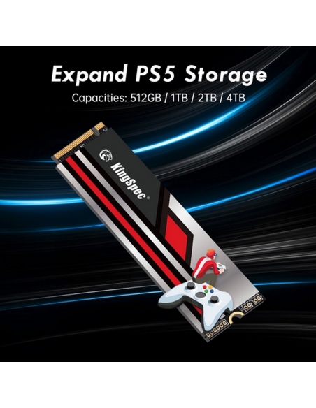 SSD M.2 NVME 2280 PCle Gen 4×4, NVMe 1.4 KingSpec 2Tb XG7000-2TB PRO(2280) Compatible avec PS5/PC - 2