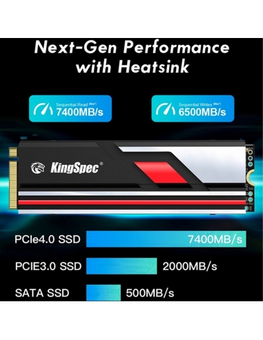 SSD M.2 NVME 2280 PCIe Gen 4×4, NVMe 1.4 KingSpec 2Tb XG7000-2TB PRO(2280) Compatibile con PS5/PC - 6