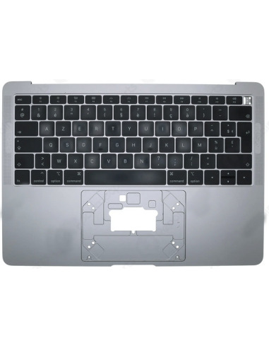 Άνω κάλυμμα (top case) Γαλλικό για MacBook Air 13" (A1932, 2018-2019), Ασημί