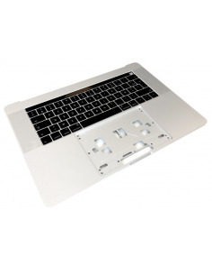 الغطاء العلوي الفرنسي لـ MacBook Pro 15" Retina Touch Bar (A1990, 2018-2019)، فضي – 1