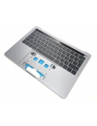 Άνω κάλυμμα (top case) Γαλλικό δύο θύρες για MacBook Pro 13" Retina Touch Bar (A2289, 2020), Ασημί
