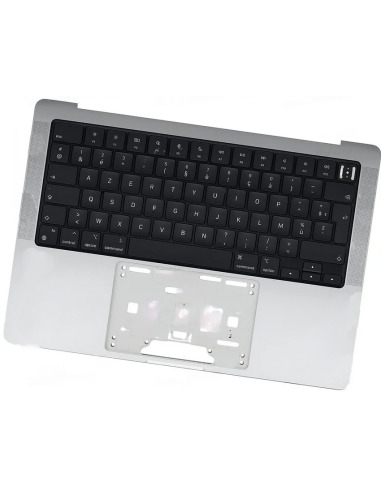الغطاء العلوي الفرنسي لـ MacBook Pro 14" (A2442/A2779, M1/M2, 2021-2023)، فضي – 1