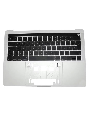 Toppdeksel (top case) Fransk til MacBook Pro 13" Retina Touch Bar (A1706, 2016-2017), Sølv