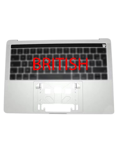 Coque Supérieure Clavier Britannique (A1706) Argent MacBook Pro Retina Touchbar 13" 2016 - 2017