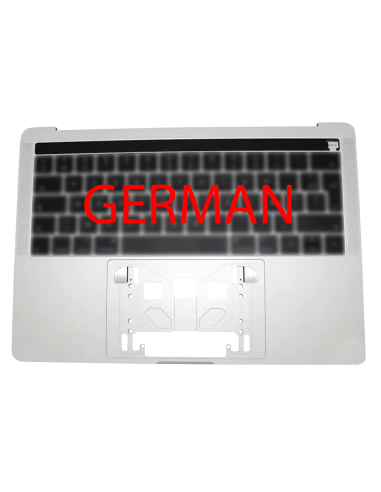 Coque Supérieure Clavier Allemand (A1706) Argent MacBook Pro Retina Touchbar 13" 2016 - 2017