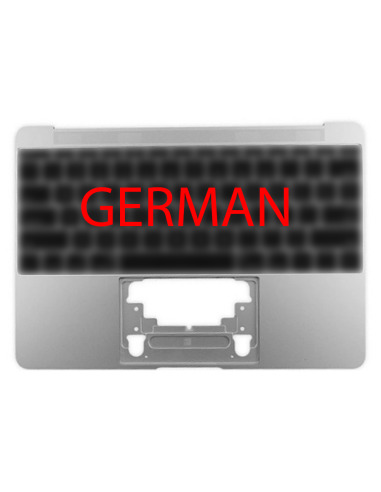 Kapak i sipërm (top case) Gjermanisht për MacBook 12" Retina (A1534, 2015), Argjend