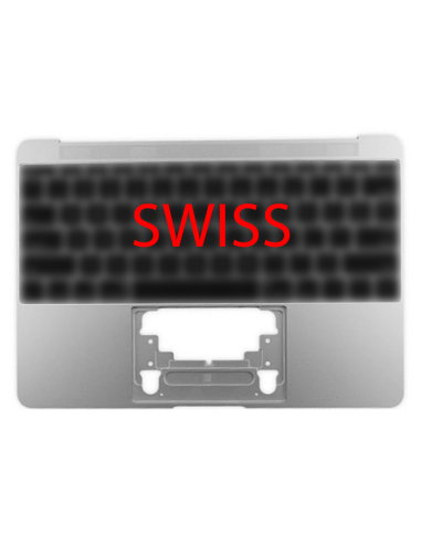 Coque Supérieure Clavier Suisse (A1534) Argent MacBook Retina 12" 2015