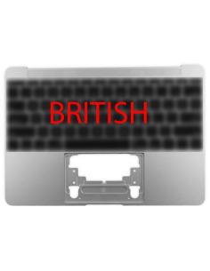 Coque Supérieure Clavier Britannique (A1534) Argent MacBook Retina 12" 2016-2017