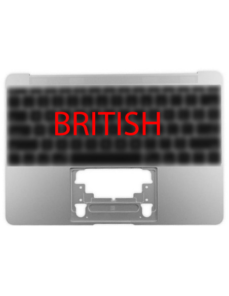 Topcase Britisch für MacBook 12" Retina (A1534, 2016-2017), Silber