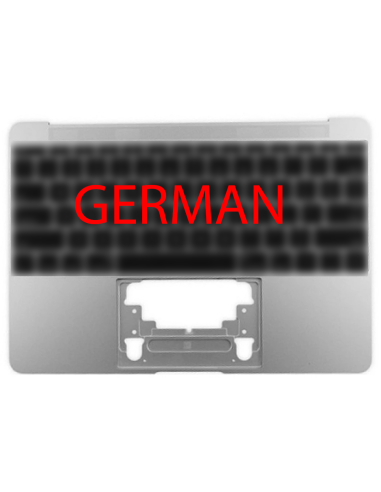 Coque Supérieure Clavier Allemand (A1534) Argent MacBook Retina 12" 2016-2017