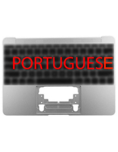 Øvre kabinet (top case) Portugisisk til MacBook 12" Retina (A1534, 2016-2017), Sølv