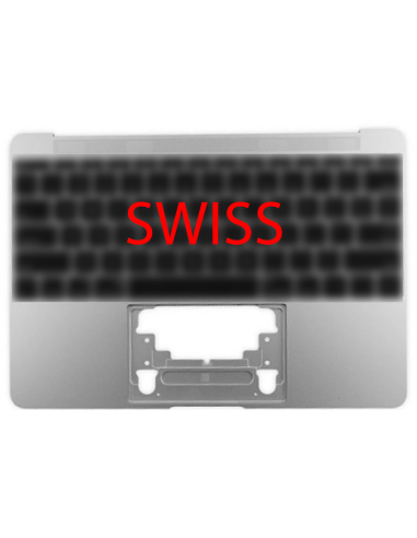 Coque Supérieure Clavier Suisse (A1534) Argent MacBook Retina 12" 2016-2017