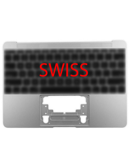 Coque Supérieure Clavier Suisse (A1534) Argent MacBook Retina 12" 2016-2017