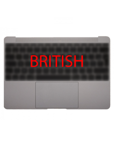 Coque Supérieure Clavier Britannique (A1534) Gris Sidéral MacBook Retina 12" 2016-2017