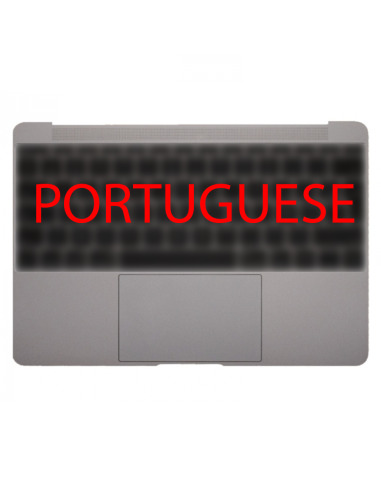 Efri hlíf (top case) Portúgalskt fyrir MacBook 12" Retina (A1534, 2016-2017), Geimgrár