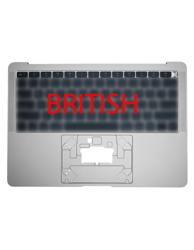 Coque Supérieure Clavier Britannique (A1932) Argent MacBook Air 13" 2018 - 2019