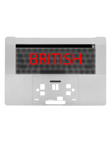 Coque Supérieure Clavier Britannique (A1990) Argent MacBook Pro Retina Touchbar 15" 2018 - 2019