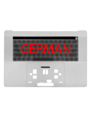 Coque Supérieure Clavier Allemand (A1990) Argent MacBook Pro Retina Touchbar 15" 2018 - 2019