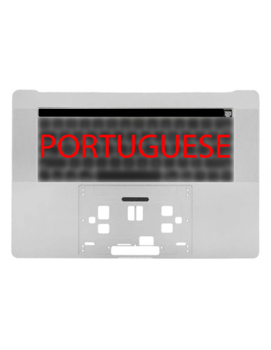 Toppdeksel (top case) Portugisisk til MacBook Pro 15" Retina Touch Bar (A1990, 2018-2019), Sølv