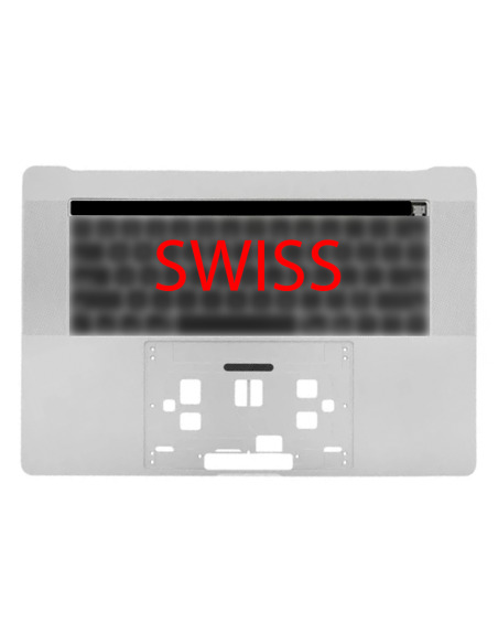 Coque Supérieure Clavier Suisse (A1990) Argent MacBook Pro Retina Touchbar 15" 2018 - 2019