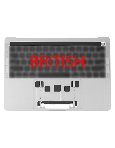 Coque Supérieure Clavier Britannique (A2159) Argent MacBook Pro Retina Touchbar 13" 2019 (2ports)