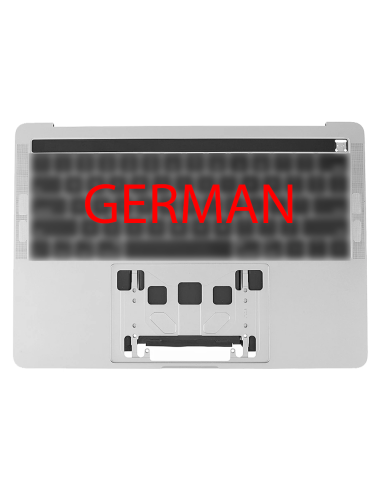 Coque Supérieure Clavier Allemand (A2159) Argent MacBook Pro Retina Touchbar 13" 2019 (2ports)