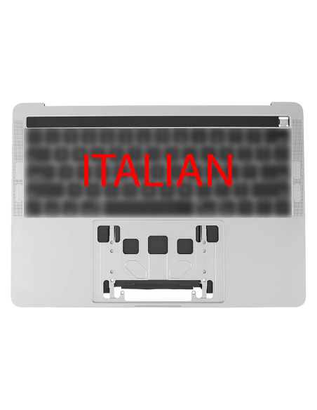 Toppdeksel (top case) Italiensk to porter til MacBook Pro 13" Retina Touch Bar (A2159, 2019), Sølv