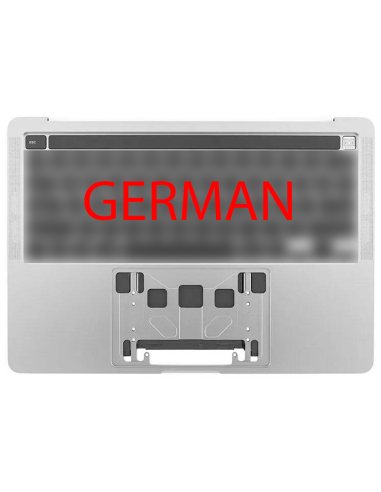 Coque Supérieure Clavier Allemand (A2251) Argent MacBook Pro Retina Touchbar 13" 2020 (4ports)