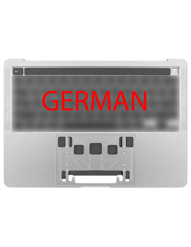 Kapak i sipërm (top case) Gjermanisht katër porta për MacBook Pro 13" Retina Touch Bar (A2251, 2020), Argjend