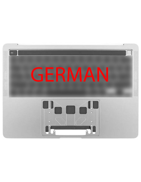 Coque Supérieure Clavier Allemand (A2251) Argent MacBook Pro Retina Touchbar 13" 2020 (4ports)