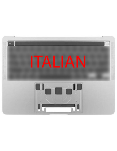 Italian top case four ports for MacBook Pro 13" Retina Touch Bar (A2251, 2020), Silver