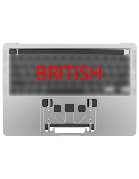 Vrchný kryt (top case) britská dva porty pre MacBook Pro 13" Retina Touch Bar (A2289, 2020), strieborná