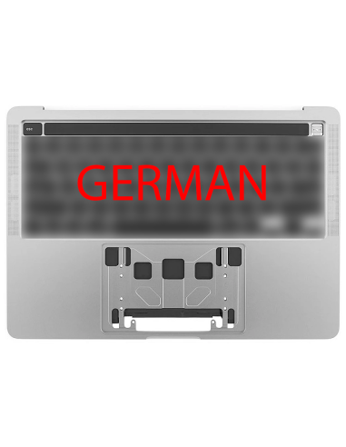 Coque Supérieure Clavier Allemand (A2289) Argent MacBook Pro Retina Touchbar 13" 2020 (2ports)